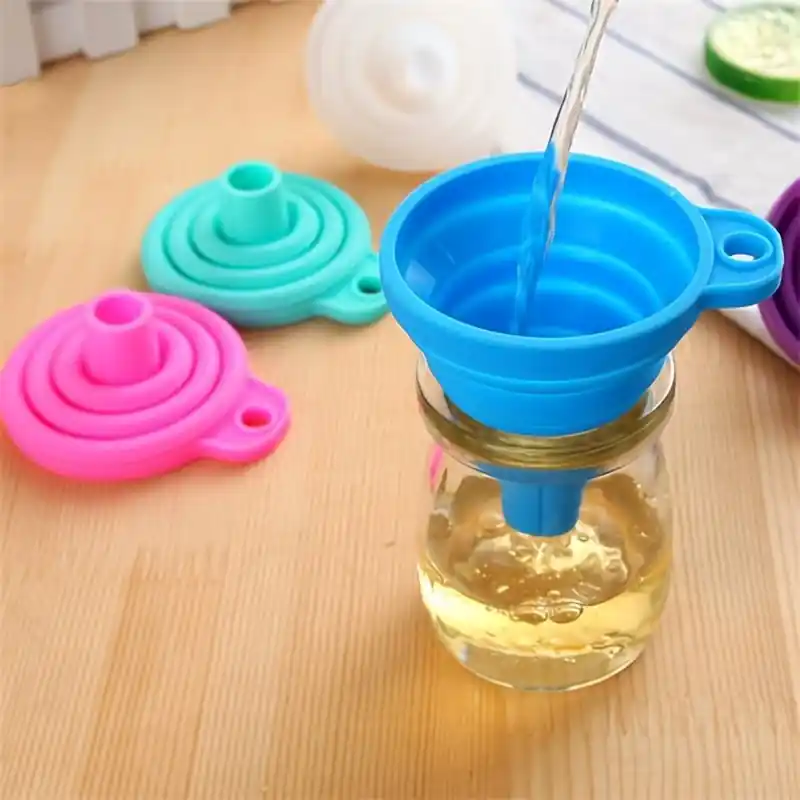 Collapsible Silicone Kitchen Funnel Durable Easyclean For Oil And Honey