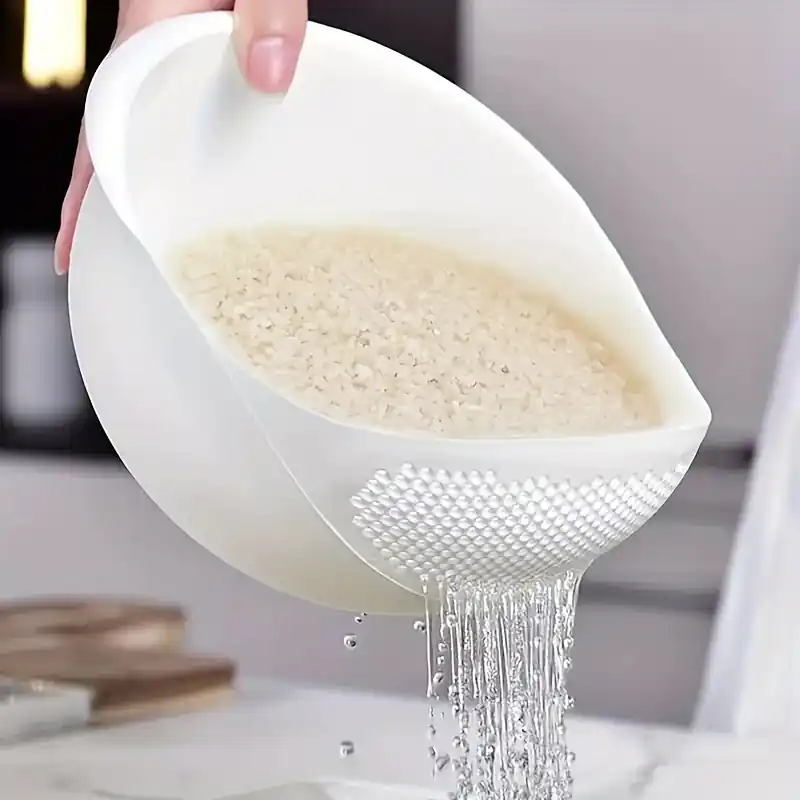 Foodsafe Rice Washing Bowl With Easydrain Strainer Kitchen Essential