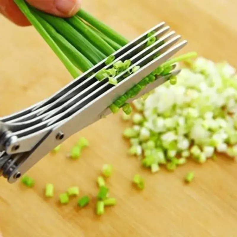 5blade Stainless Steel Kitchen Shears Ultimate Herb Vegetable Spice Cutter