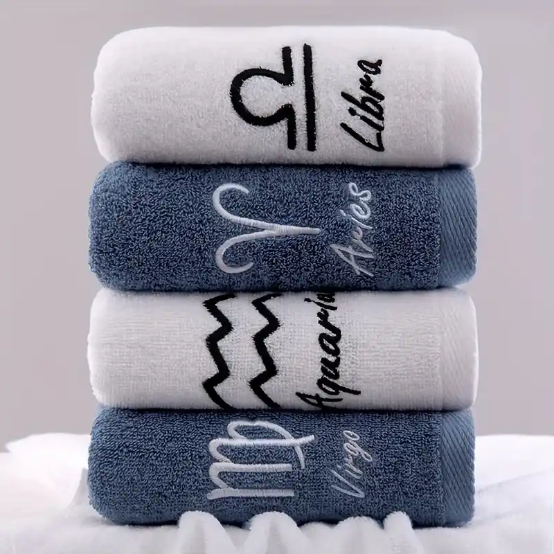 Constellationembroidered Cotton Face Towel Ultrasoft Highly Absorbent