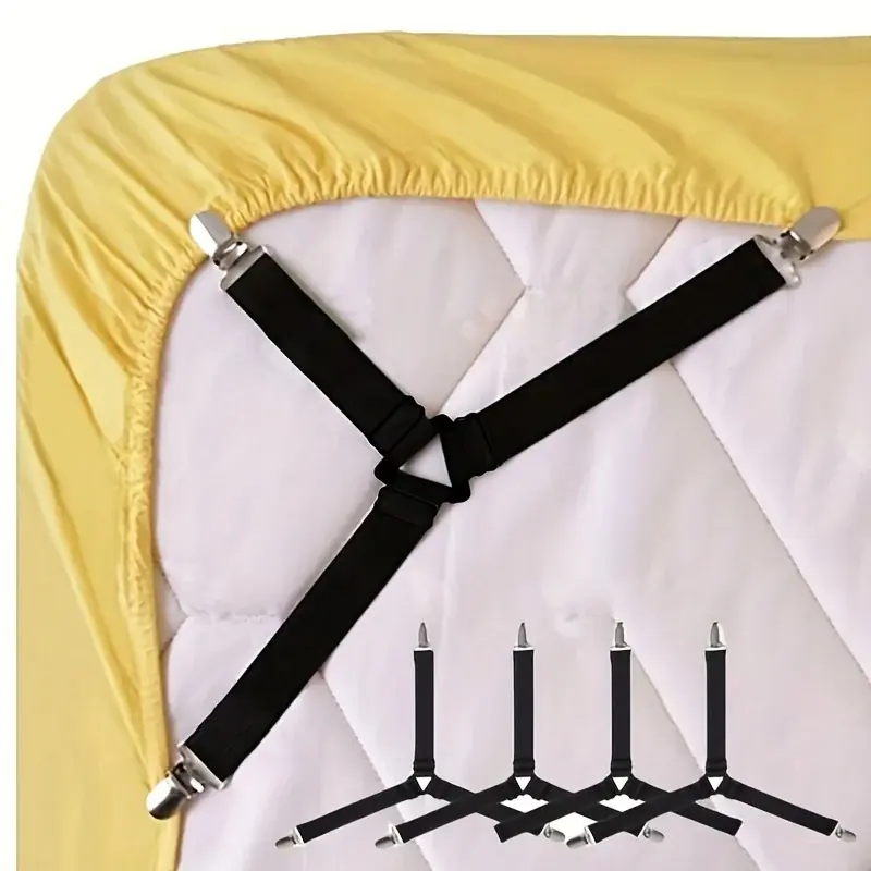 4pcs Adjustable Metal Quilt Fixers Nonslip Durable Invisible Clips