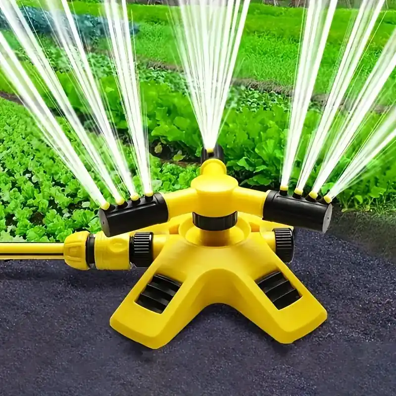 3pack 360 Adjustable Lawn Sprinklers Wide Coverage Durable Yellow