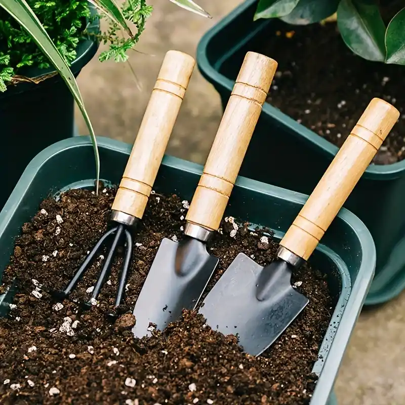 3piece Aluminum Alloy Garden Tool Set Rake Shovel Succulent Care