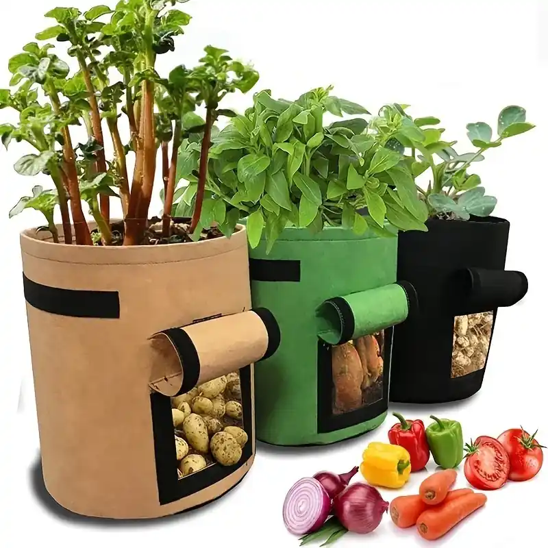 Large Capacity Potato Planting Bags Durable Breathable Fabric Pots For Gardening