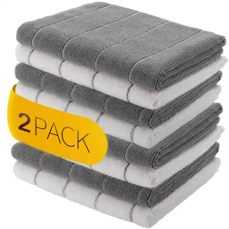 Microfiber Dish Towels Set Absorbent Kitchen Cleaning Cloths Scouring Pads