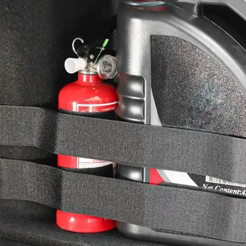 Black Nylon Car Trunk Organizer Strap Fire Extinguisher Holder