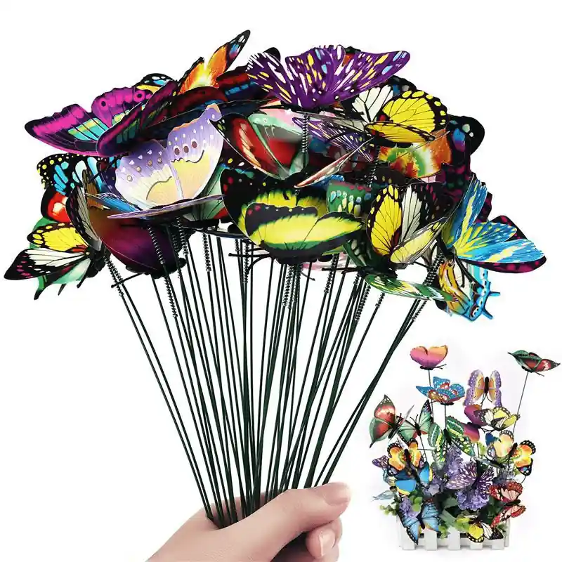10pcs Colorful Butterfly Garden Stakes Whimsical Outdoor Yard Decor