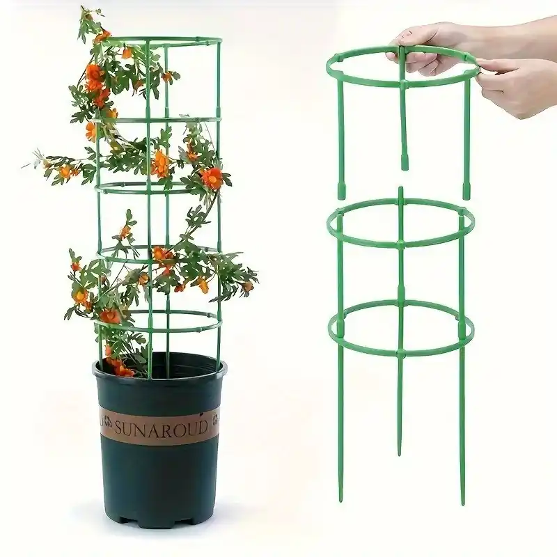 12pcs Plastic Plant Support Stakes Half Round Climbing Trellis Holder