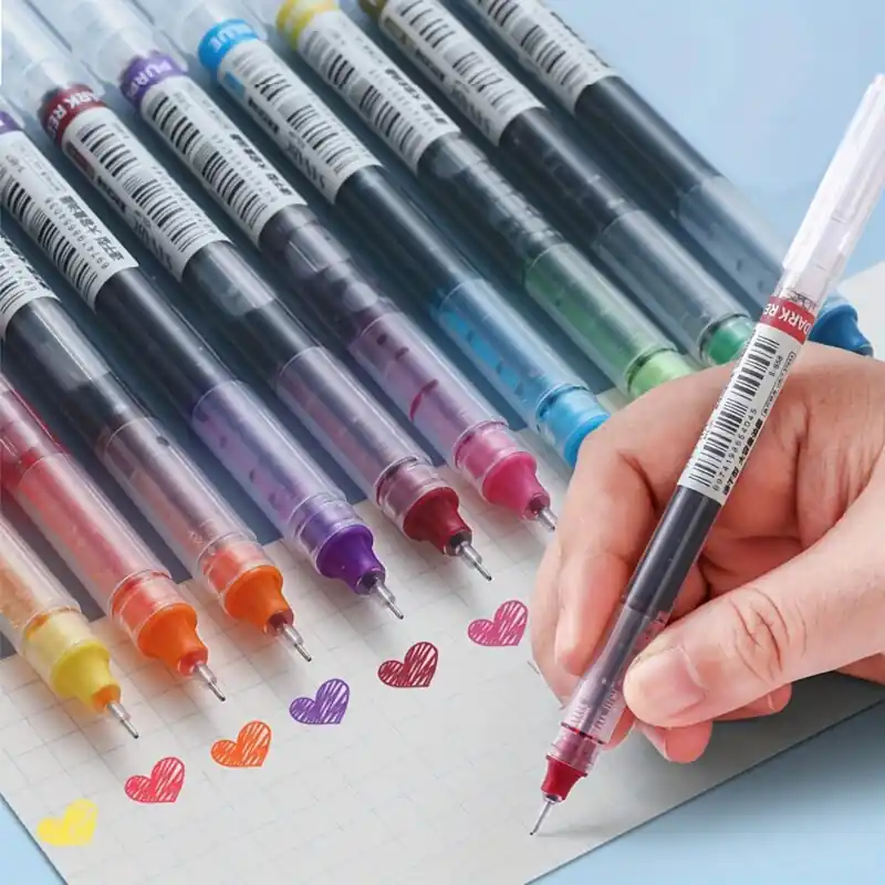 10pack Quickdrying 05mm Needle Ballpoint Pens Ideal For Students