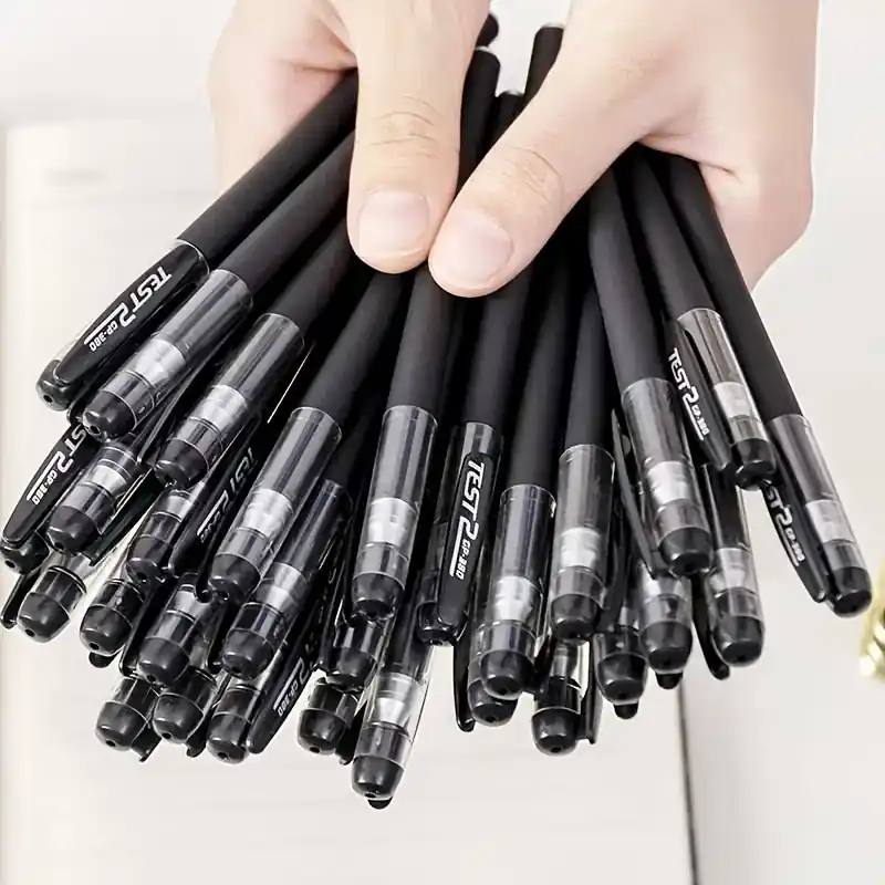 6pcs Vibrant Black Gel Pens Smooth Precision Writing For Office School