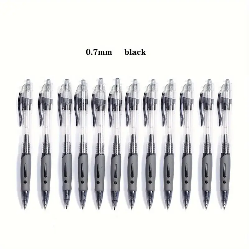 12pcs Ergonomic Retractable Gel Ink Pens Smooth Writing Bold Black Ink