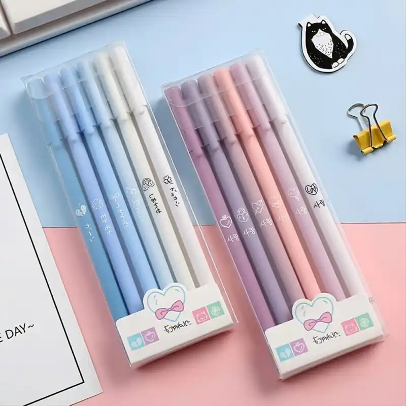 Black Gel Pens Quick Drying Smooth Writing Fine Point 05mm 6pack