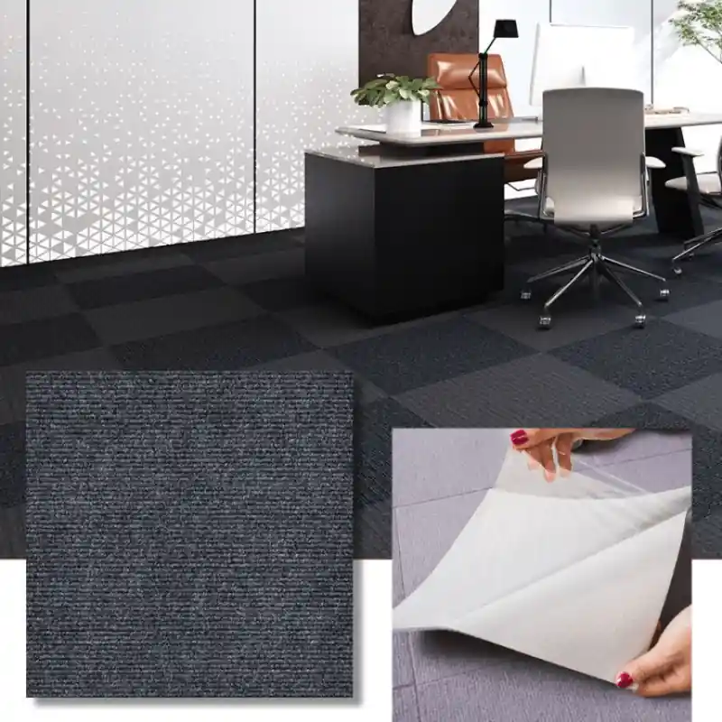 Modern 30x30cm Selfadhesive Vinyl Rug Nonslip Waterresistant Mat