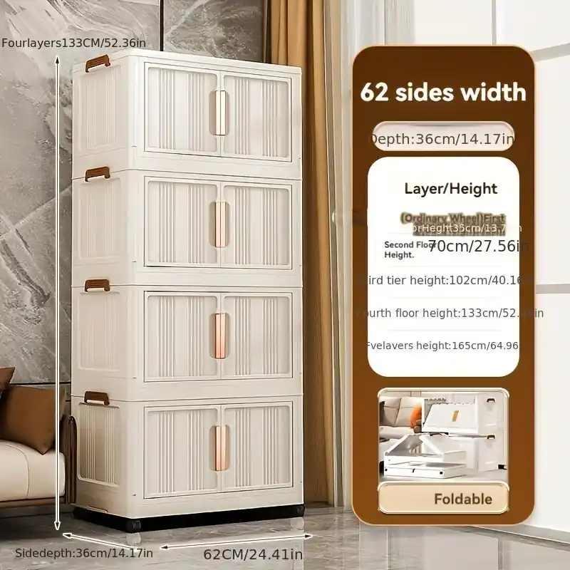 Extra Large Foldable Storage Box Stackable Ventilated Organizer For Home Office