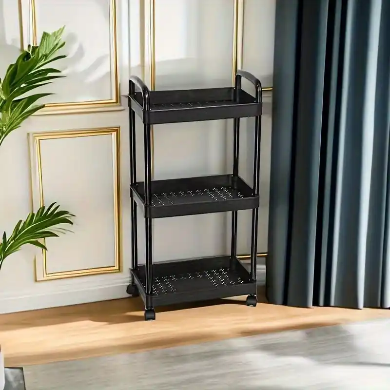 3tier Rolling Utility Cart Multifunctional Storage For Kitchen Office Living Room