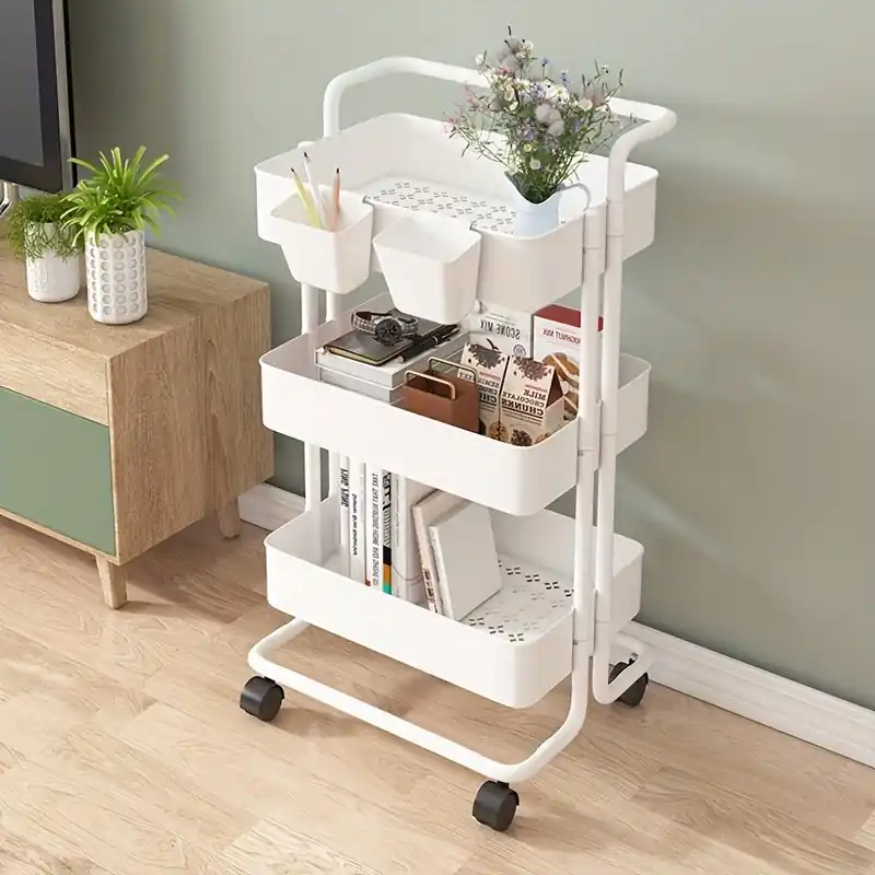 Multilayer Rolling Storage Cart Versatile Organizer For Kitchen Bath Laundry