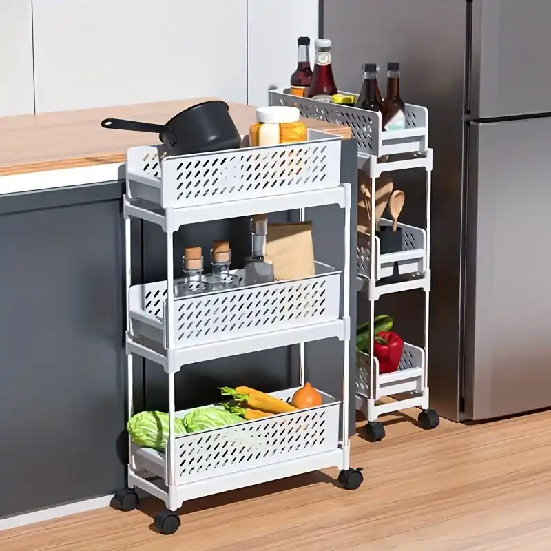 Slim 3tier Rolling Storage Cart Spacesaving Organizer For Home Retail