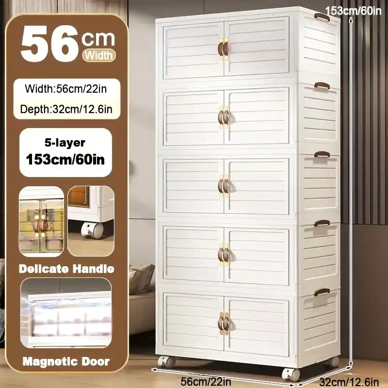 Extra Large Foldable Storage Box Creamy Vanilla Multitier Stackable Organizer