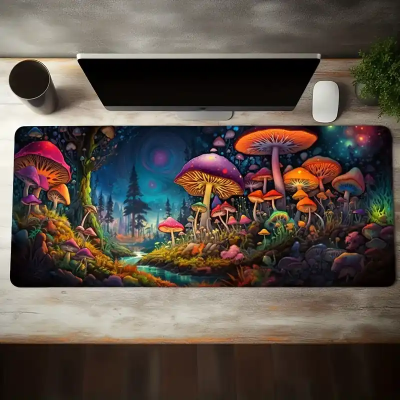 Gaming Mouse Pad Large Mushroom Design Nonslip Smooth Esports Grade