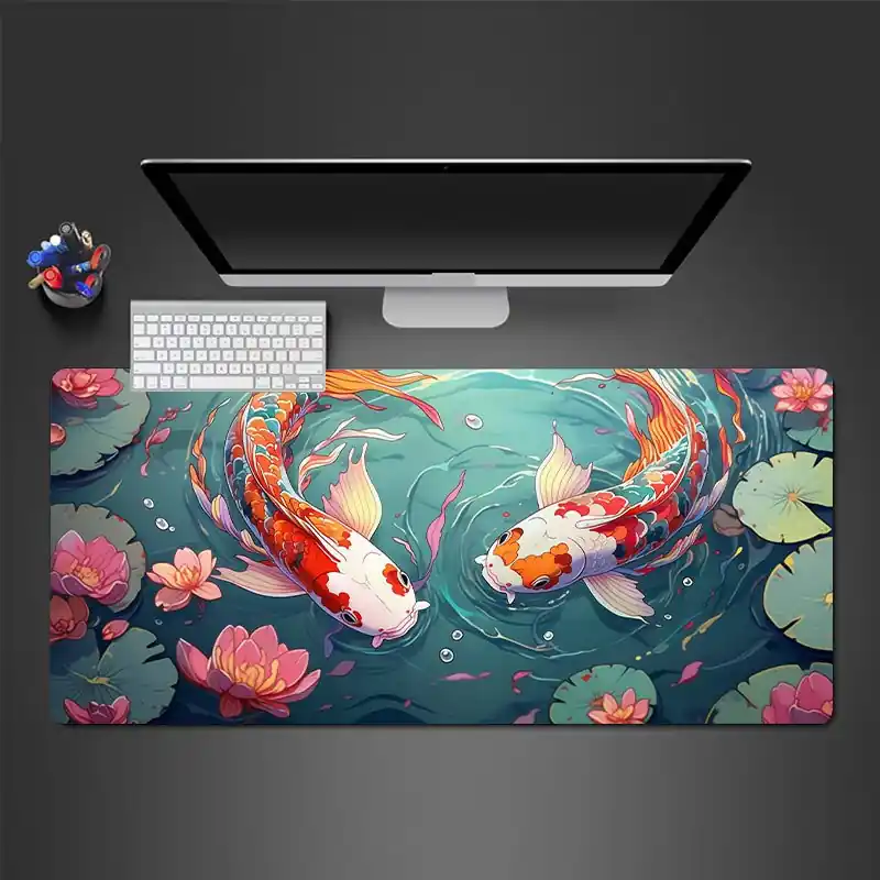 Ergonomic Large Carp Mousepad Nonslip Durable Waterresistant Desk Mat
