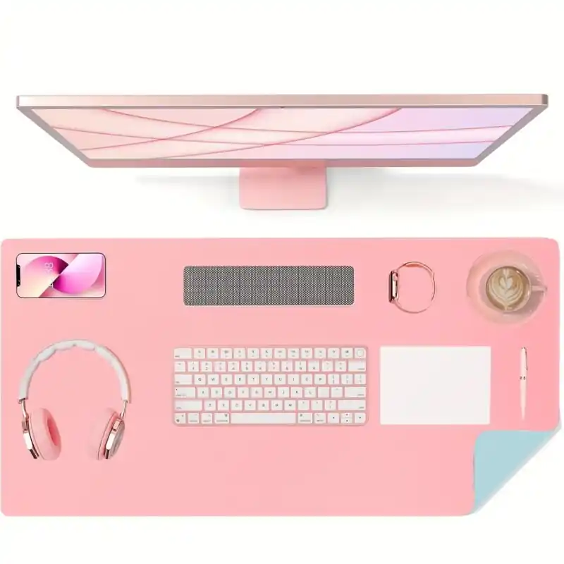 Doublesided Pu Leather Mouse Pad Nonslip Washable Ultralightweight