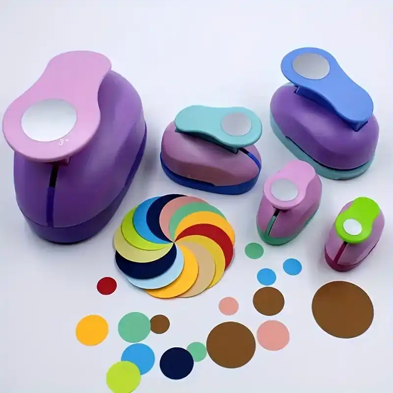 Animalthemed Colorful Round Hole Punch Set 253850mm Paper Cutter
