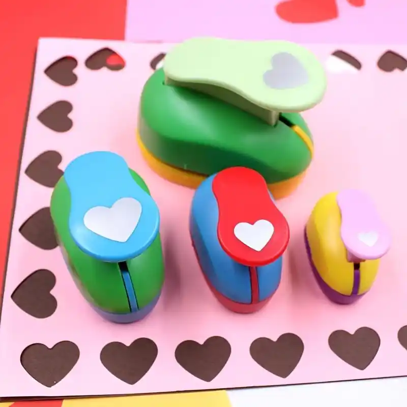 Multicolor Heart Hole Paper Punch Perfect For Diy Crafts Scrapbooking