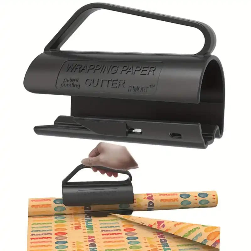 Gift Wrapping Paper Cutter With Handle Easy Slide Dispenser Tool