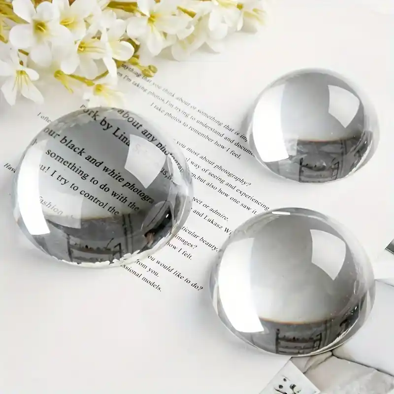 Crystal Dome Reading Magnifier Paperweight 6cm Ideal For Seniors