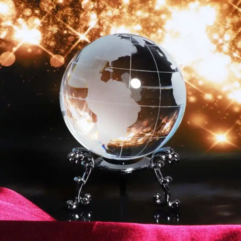 60mm Crystal Glass Sphere Paperweight Elegant Home Decor Desk Ornament