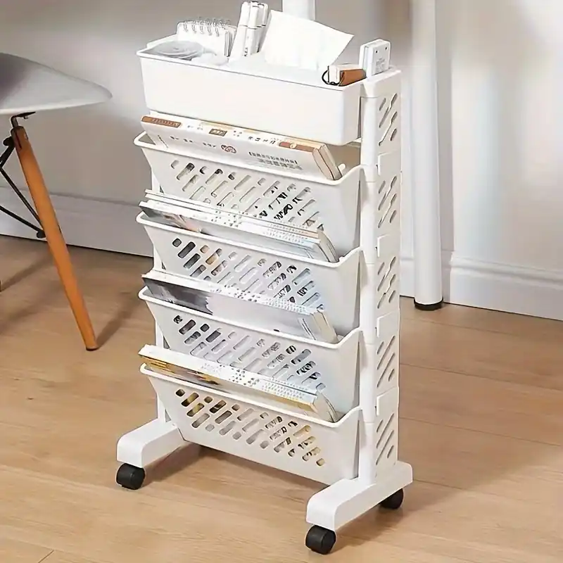 Spacesaving Multitier Bookshelf With Wheels Versatile Removable Design