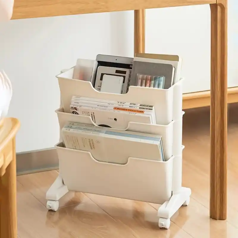Multilayer Rolling Cart With Wheels Office Storage Solution