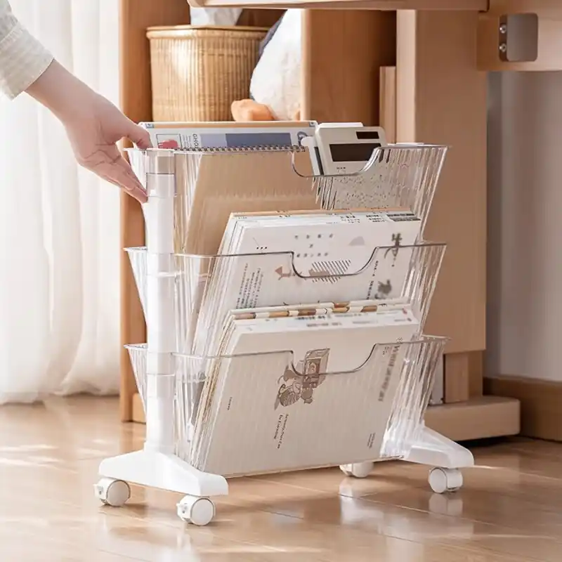 Adjustable Multilayer Transparent Plastic Bookshelf Portable Modern Storage Solution