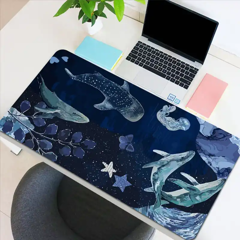 Ergonomic Hd Oceanic Whale Gaming Mousepad Large Nonslip Desk Mat
