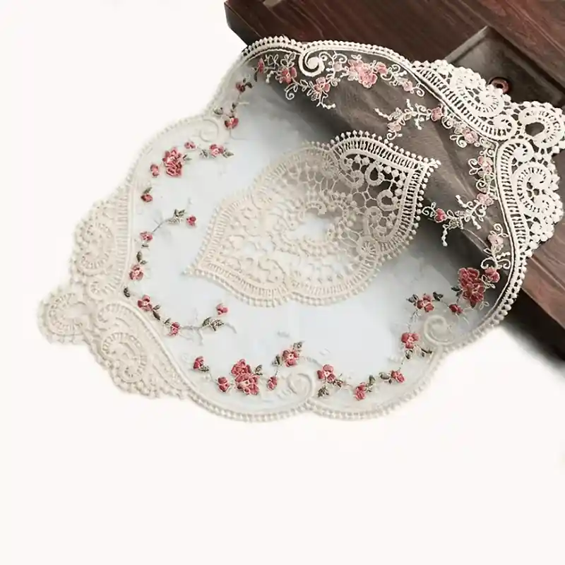 Vintage Lace Doily Placemats Embroidered Floral Cutwork Table Centerpiece