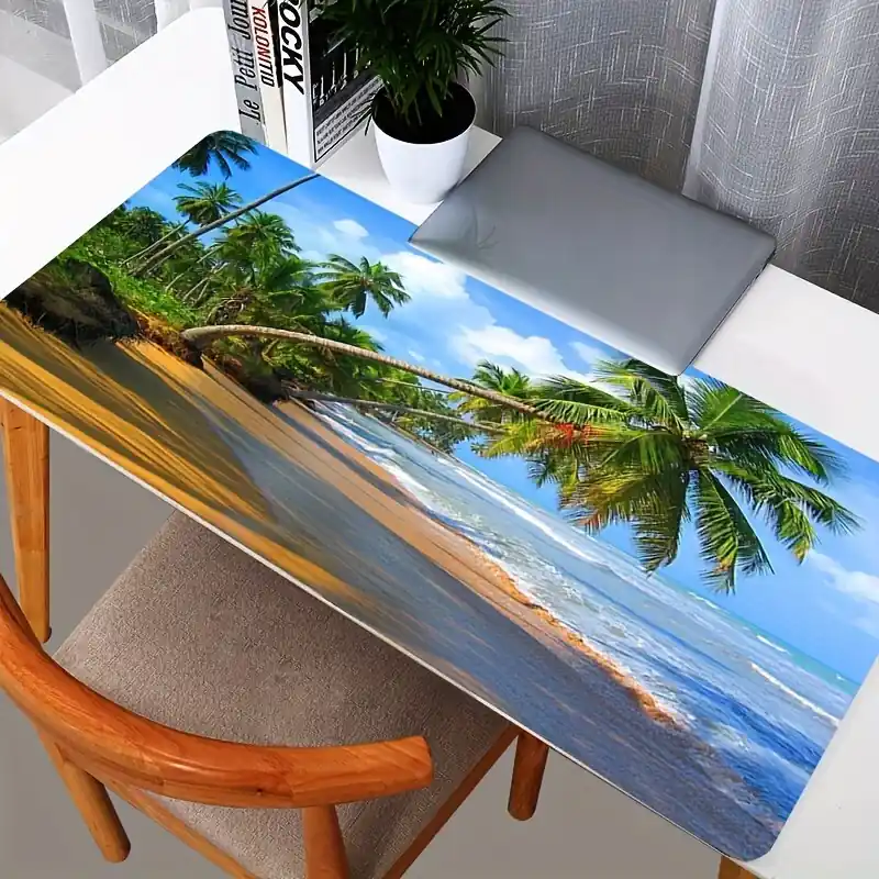 Hd Coconut Tree Beach Mouse Pad Antislip Durable Esports Surface