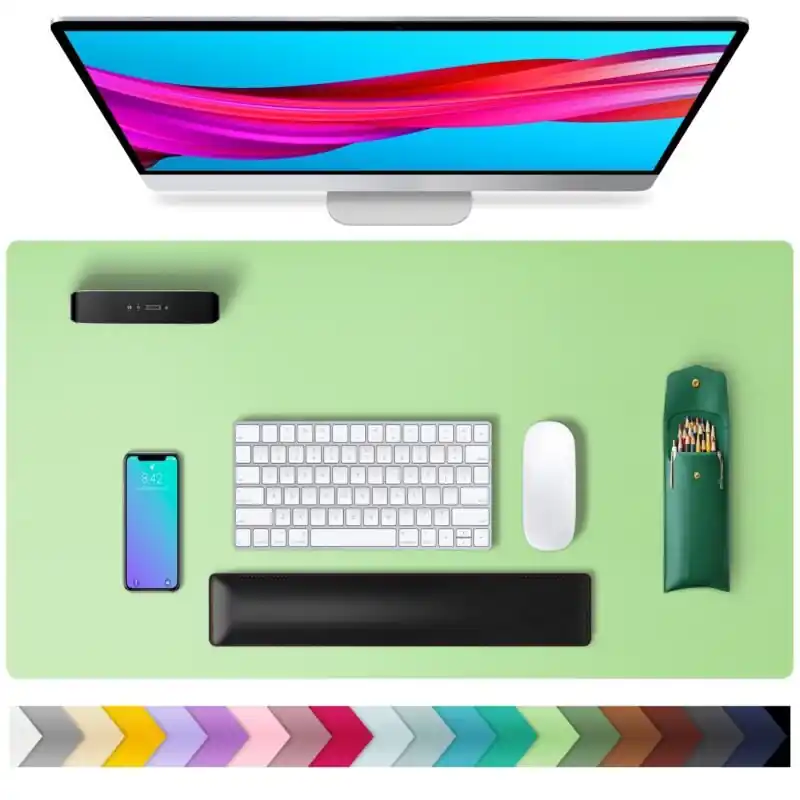 Durable Faux Leather Desk Pad Waterproof Nonslip Ergonomic Multifunctional Mat