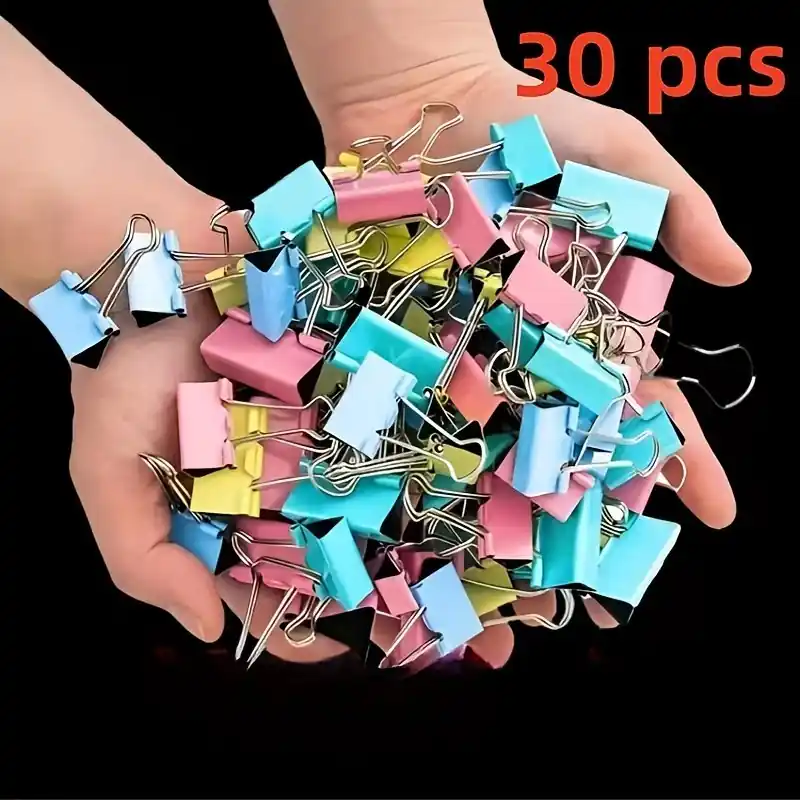 20piece Assorted Color Long Tail Clip Folders Secure Office Organization