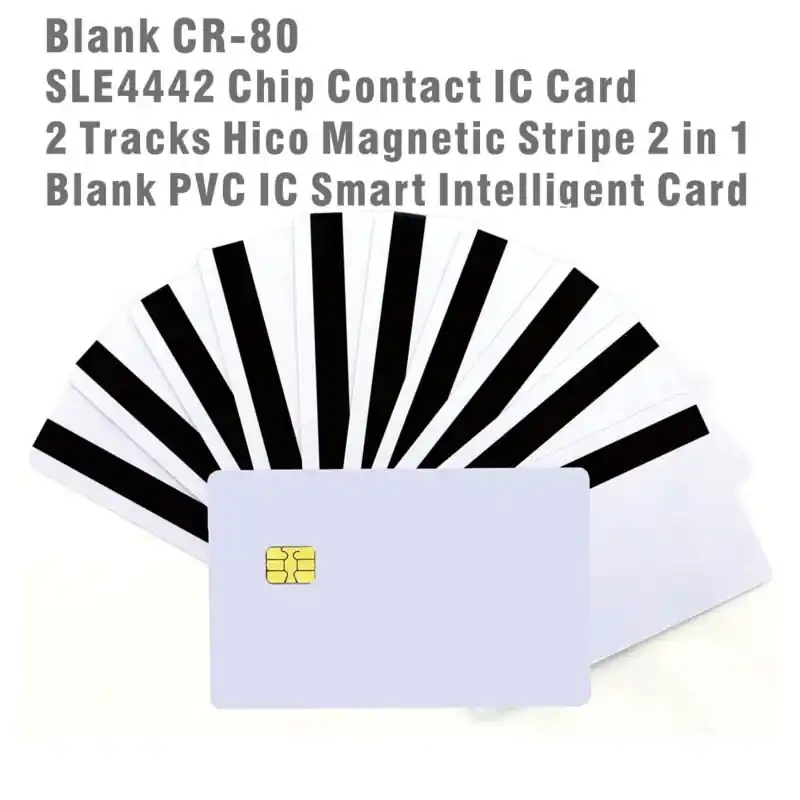 10 Pack Sle4442 Hico Cards 2 Track Security Pvc Memory