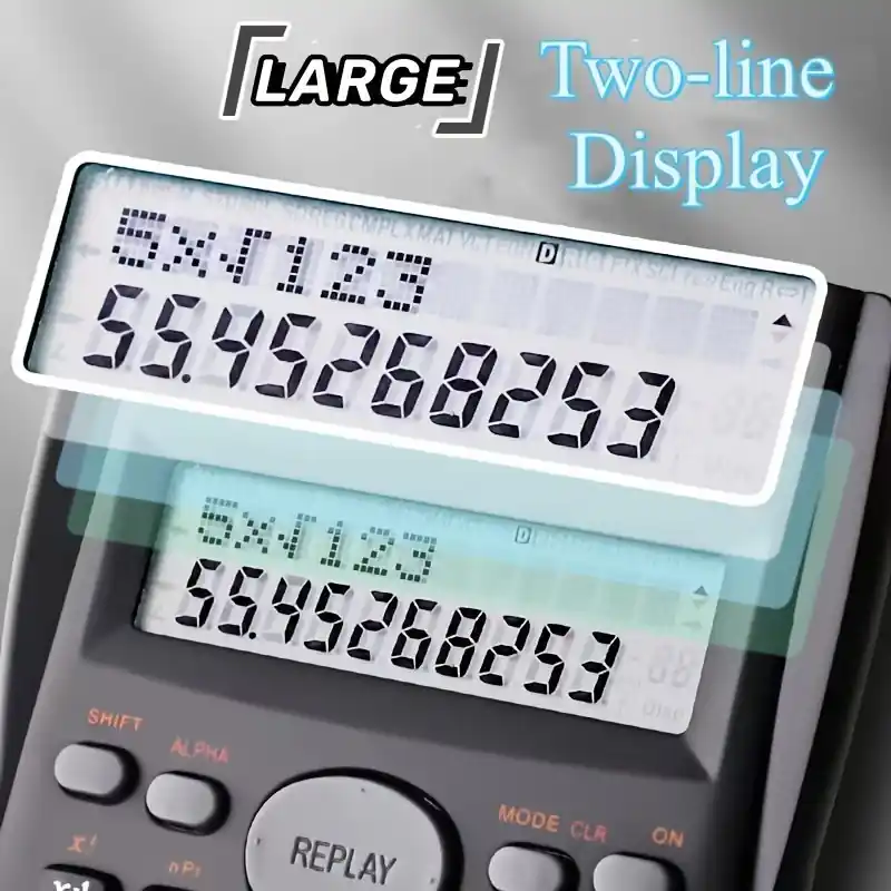 Dexinbst 240function Student Scientific Calculator Doubleline Lcd Portable Aaa Battery
