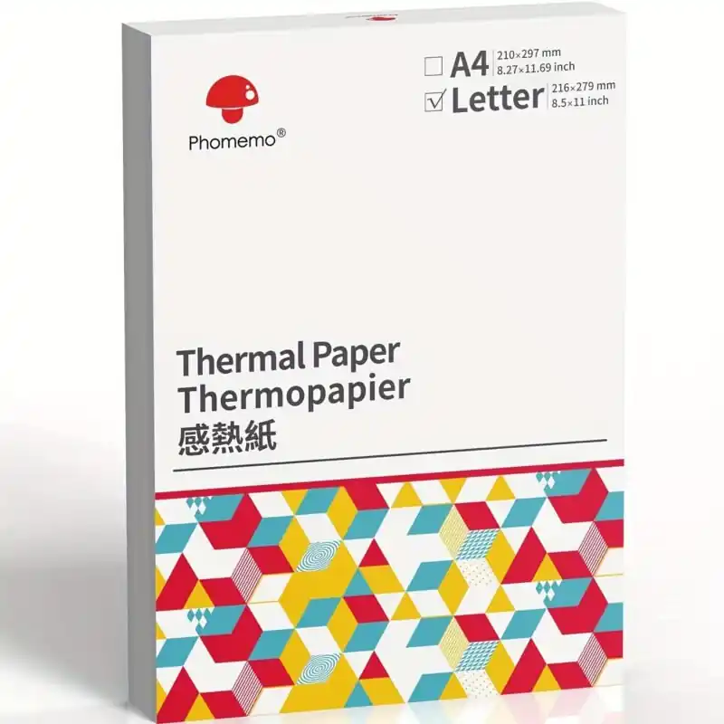 Us Letter Thermal Paper For Phomemo Brother Hprt Printers 100 Sheets
