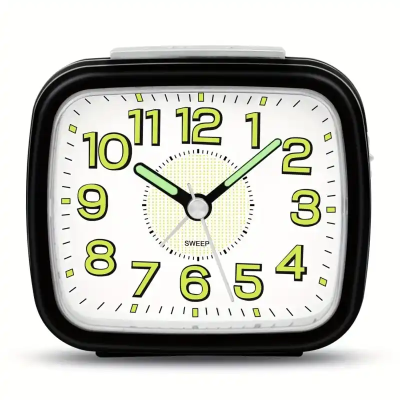 Silent Batteryoperated Alarm Clock With Snooze Night Light For Bedrooms