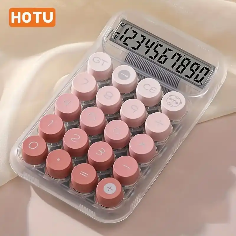 Batteryfree Transparent Calculator Colorful Backlit Display For Home School Office