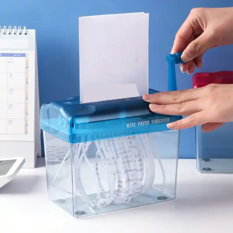 Compact Manual Paper Shredder Portable Spacesaving Wireless Office Tool