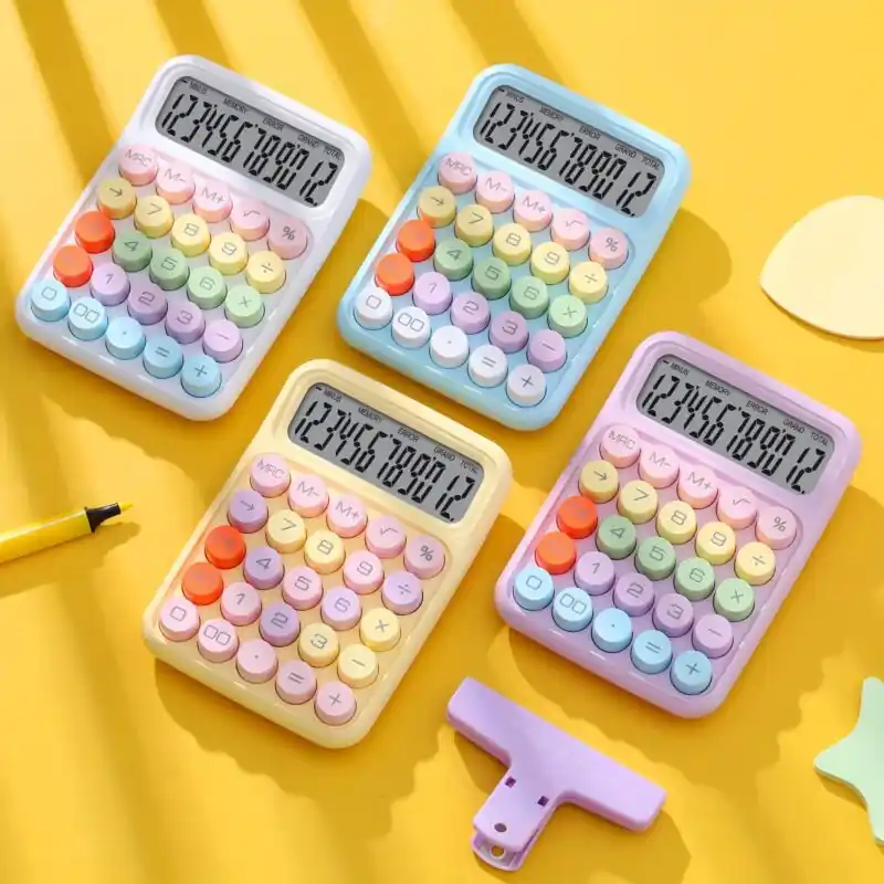 Compact Stylish Mini Calculator Cute Colorful Portable Design