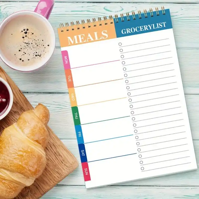 90page Weekly Meal Planner Pad With Tearoff Grocery Checklist