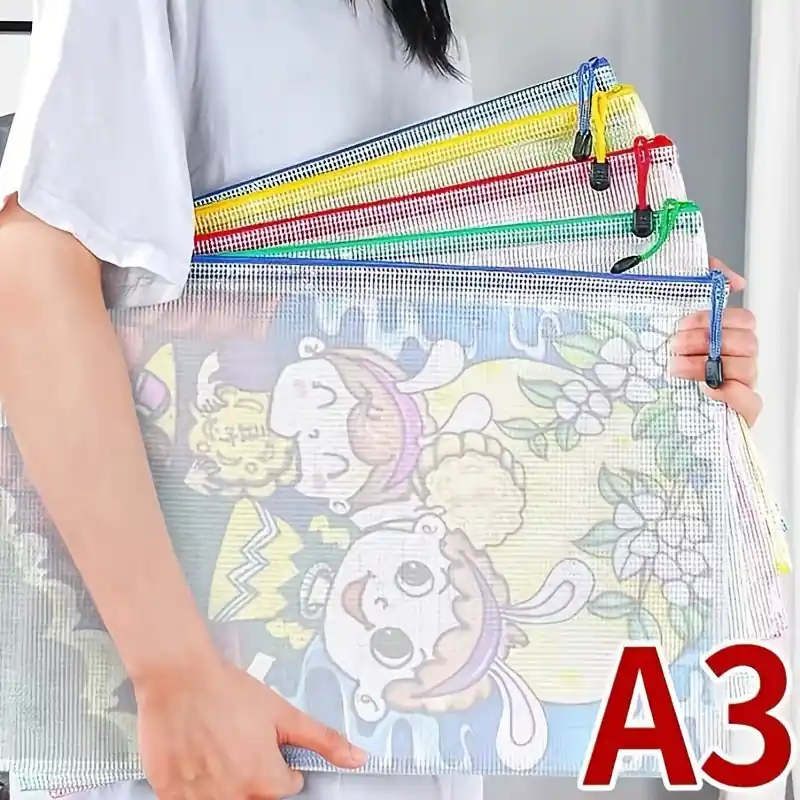 A3 Waterproof Large Mesh Storage Bag Durable Pet For Art Office