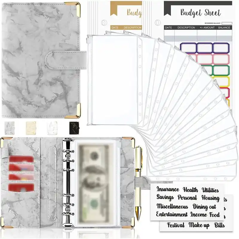 Elegant A6 Marble Print Journal Set Stylish Compact For Thought Organization
