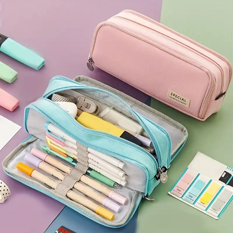 Threelayer Largecapacity Pencil Case Japanese Korean Inspired Stationery Box