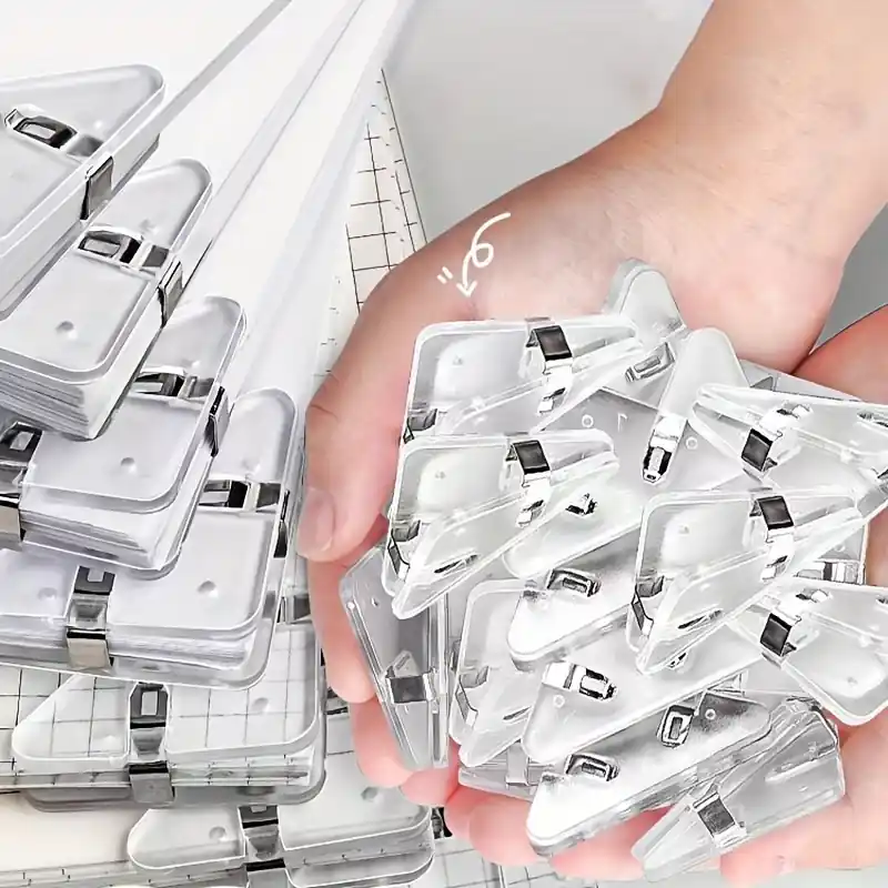 5pcs Transparent Durable Triangle Paper Corner Protectors For Document Organization